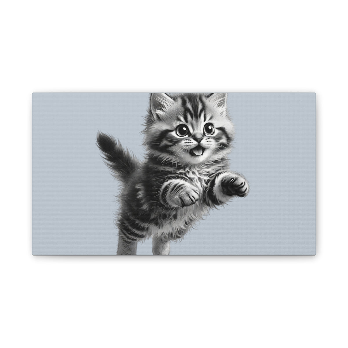 Playful tabby Kitten Canvas- Sage Collection- Bestie Best Decor Collection