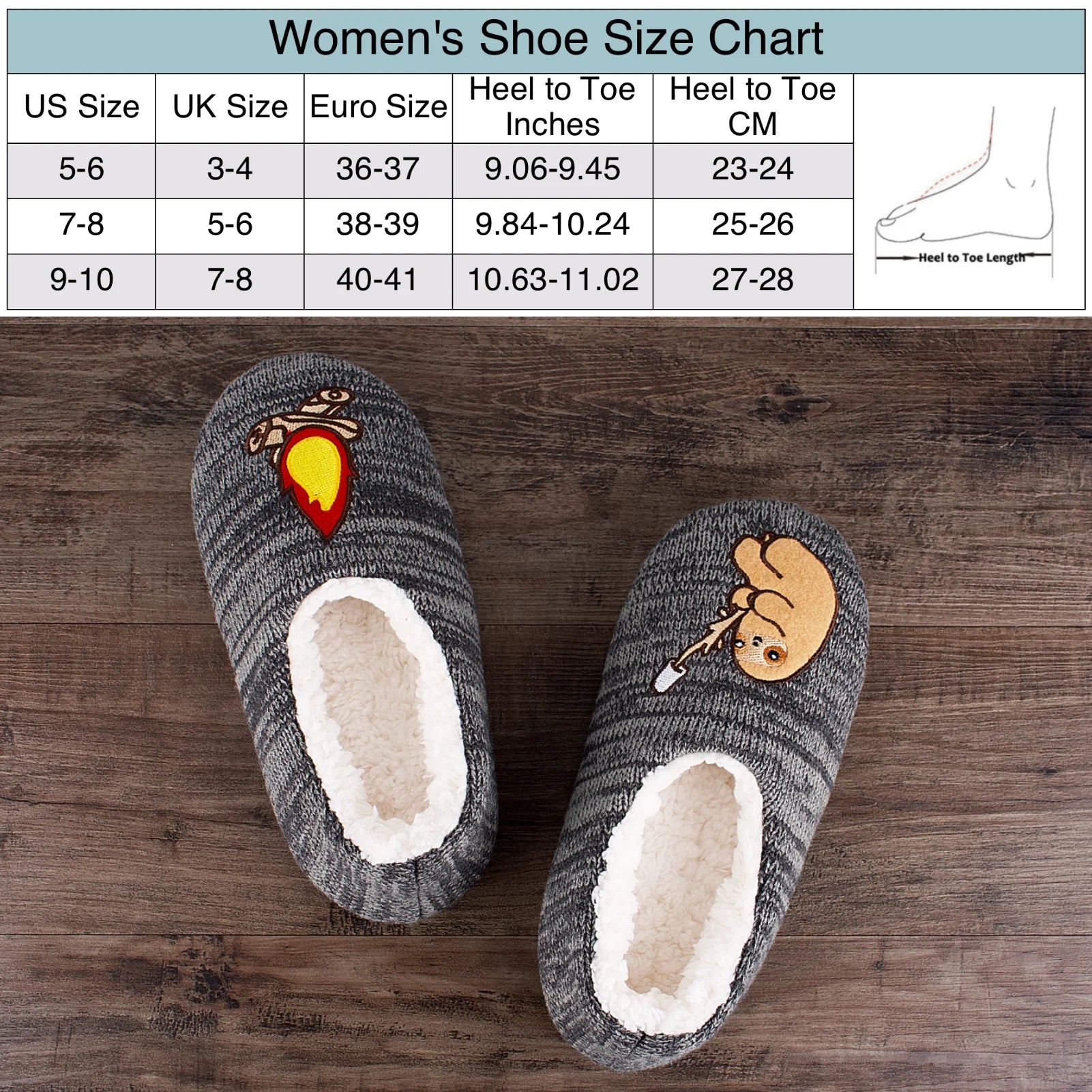 Cute Fuzzy Animal Slippers for Women Girls Teens Kids, Warm Fluffy Bedroom Socks Indoor, Cozy House Shoes Non-Slip Grip Soles, Winter Funny Gifts Unique
