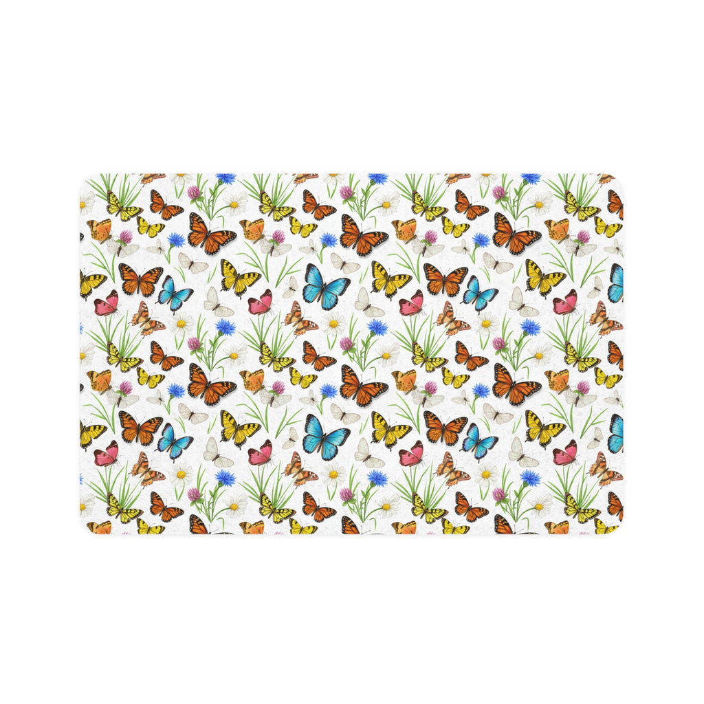 Watercolor Butterfly Pattern Pet Food Mat