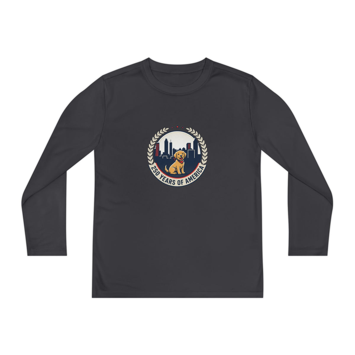 250 Years Celebration With Labrador in City Atlanta Skyline Tee | Youth Long Sleeve