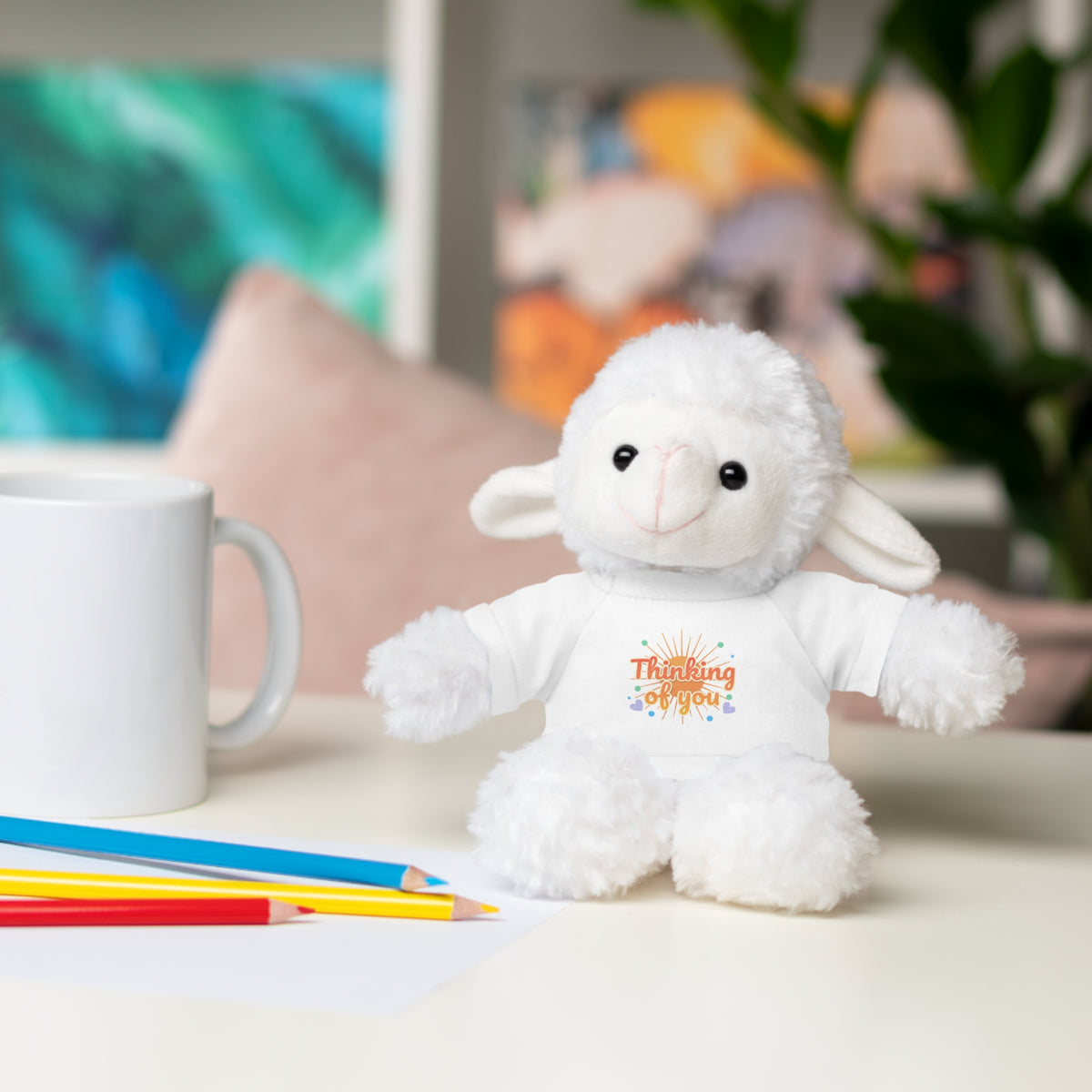 “Thinking of You” Plush Cuddly Companion- Warm Sentiment Gift Unisex