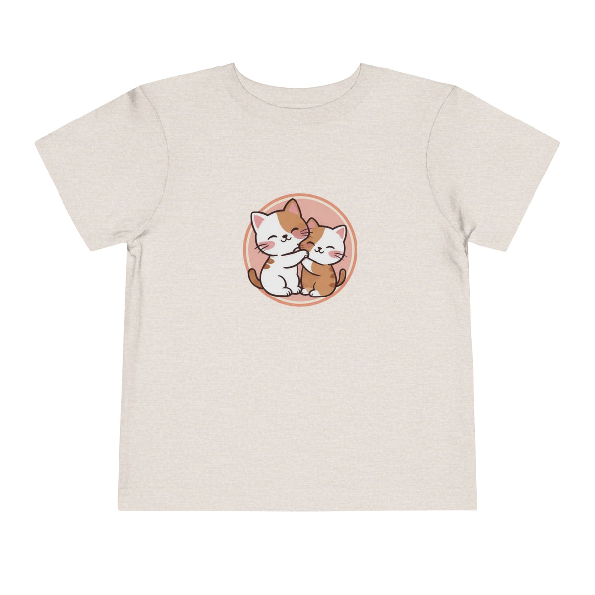 Kawaii Cats Peach Circle Toddler Tee | Atlanta Peach Back Print