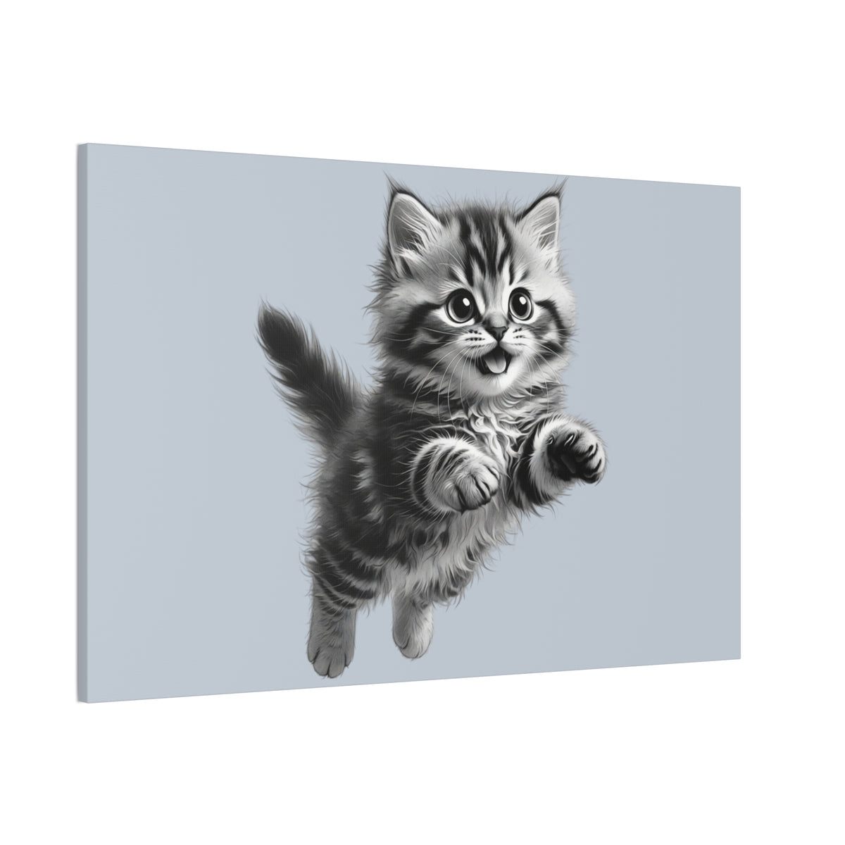 Playful tabby Kitten Canvas- Sage Collection- Bestie Best Decor Collection