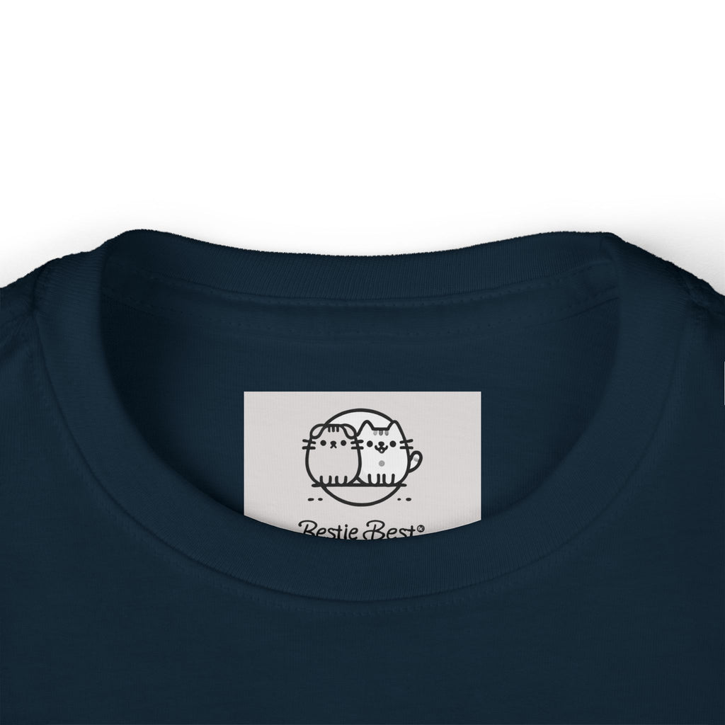 Orange Kitten Floral Illustration Toddler Long Sleeve Tee | Cute Cat Shirt- Vienna Collection