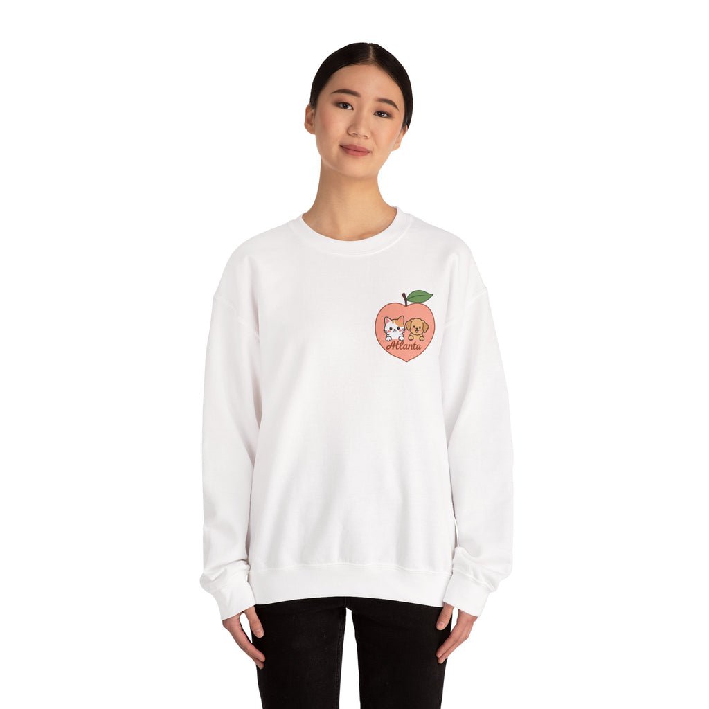ATLANTA Peach Kitten & Doggie sweatshirt | Cute GA peach illustration