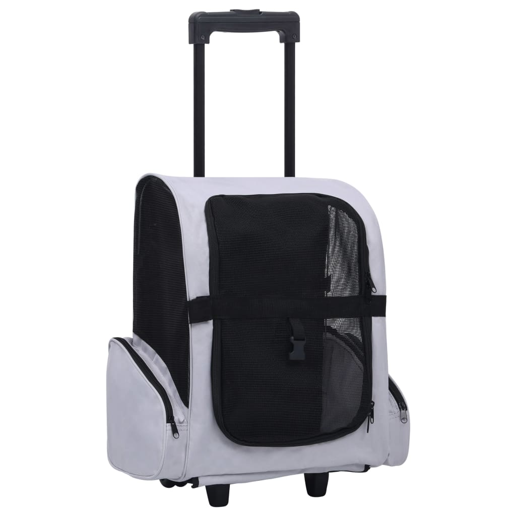 NNEVL Foldable Multipurpose Pet Trolley Grey