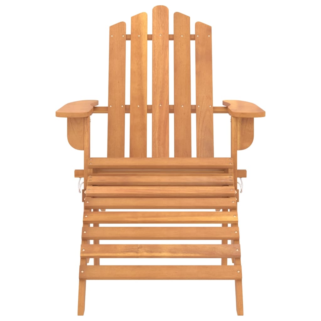 vidaXL Patio Adirondack Chair with Footrest Solid Wood Acacia