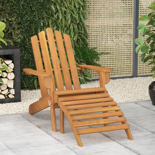 vidaXL Patio Adirondack Chair with Footrest Solid Wood Acacia