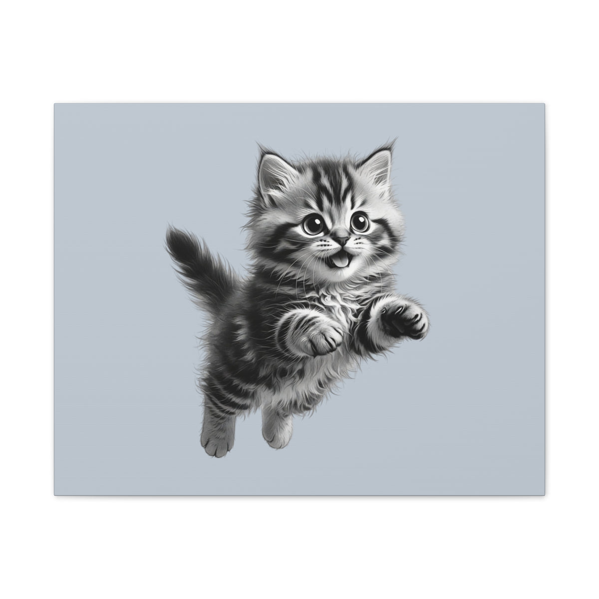 Playful tabby Kitten Canvas- Sage Collection- Bestie Best Decor Collection