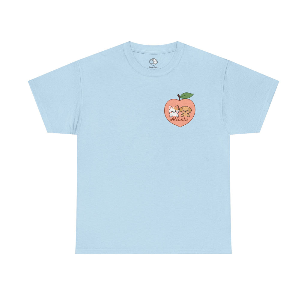 ATLANTA Peach Kitten & Doggie Tee | Cute GA Peach Illustration T-Shirt