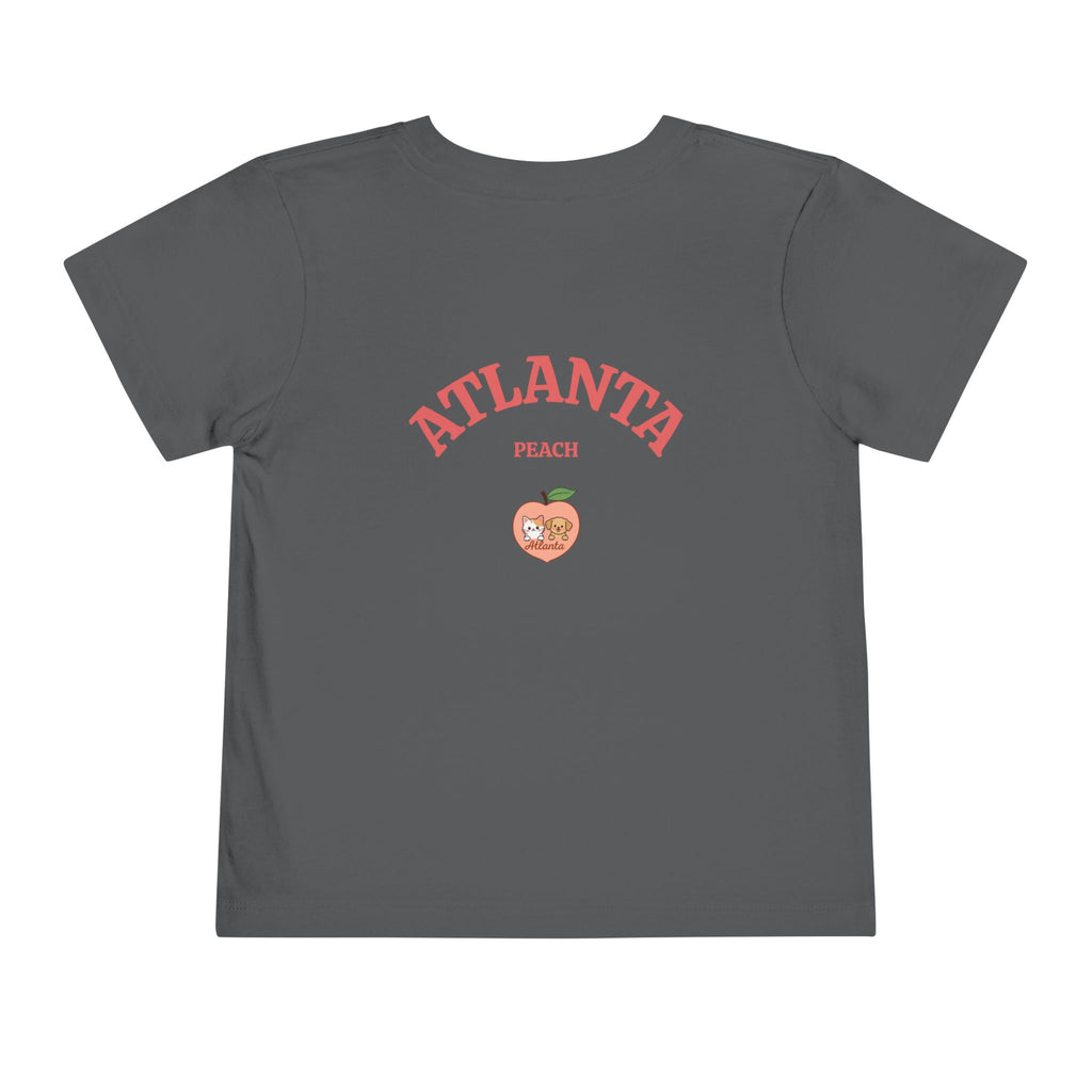Kawaii Cats Peach Circle Toddler Tee | Atlanta Peach Back Print