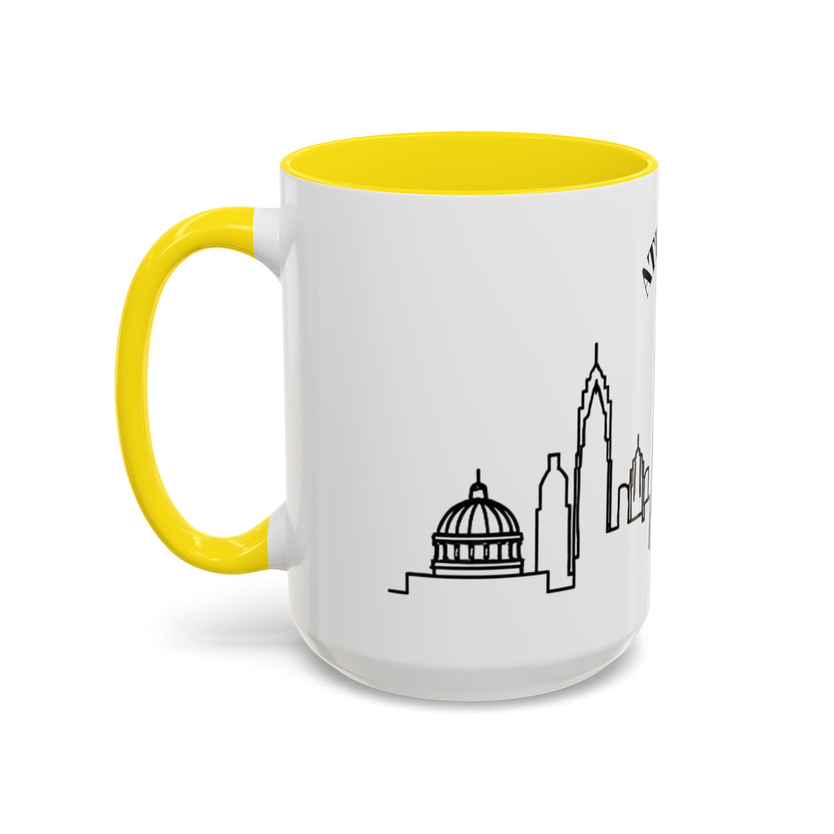 Atlanta Skyline Mug | City Outline Coffee Cup, Black Accent