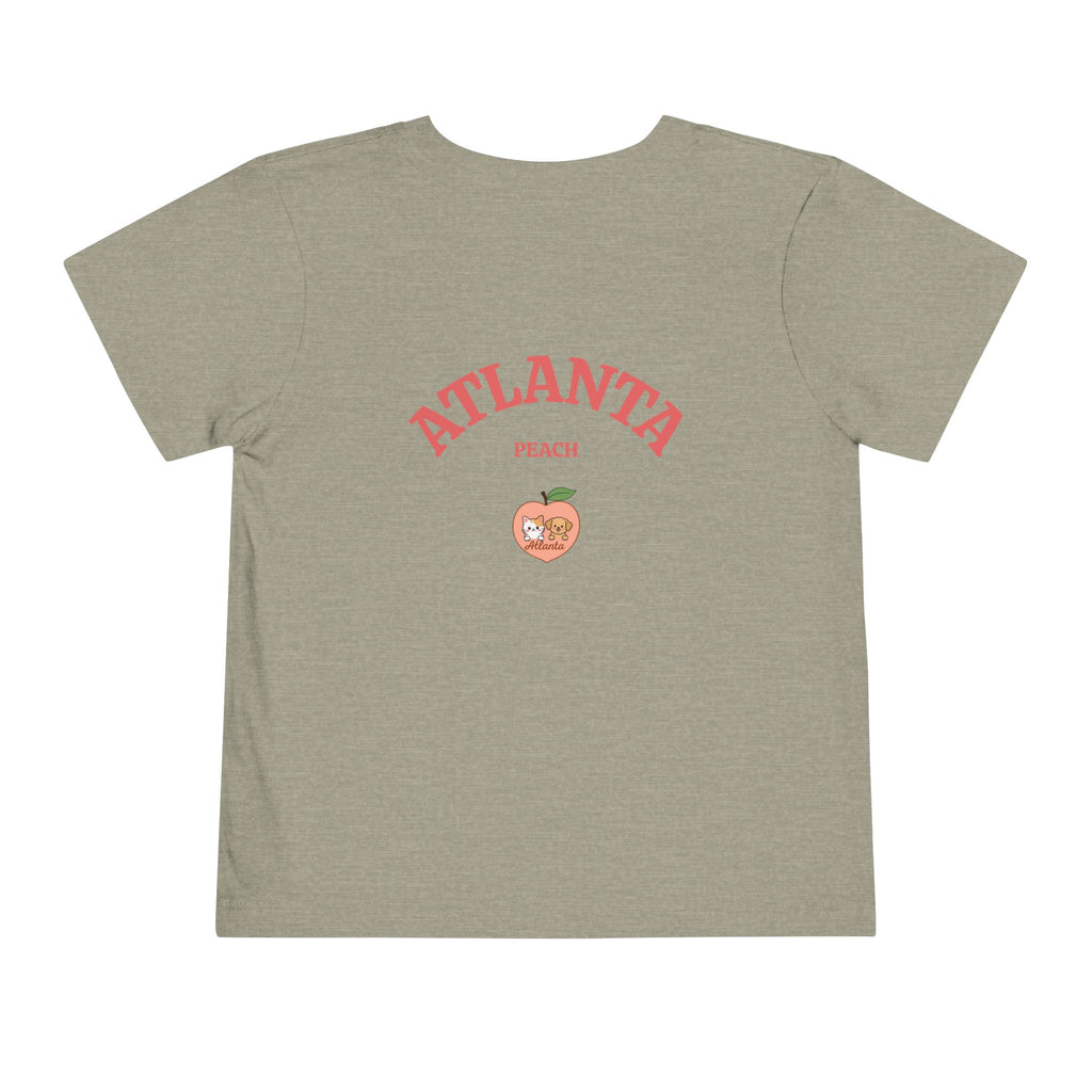Kawaii Cats Peach Circle Toddler Tee | Atlanta Peach Back Print