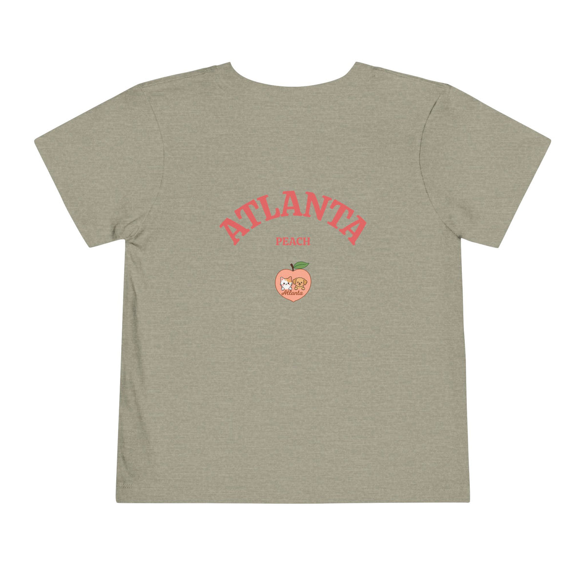 Kawaii Cats Peach Circle Toddler Tee | Atlanta Peach Back Print