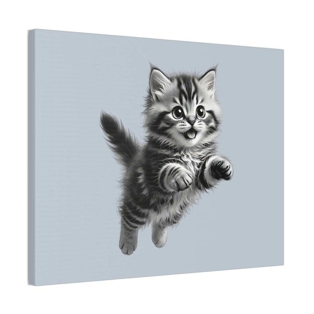 Playful tabby Kitten Canvas- Sage Collection- Bestie Best Decor Collection