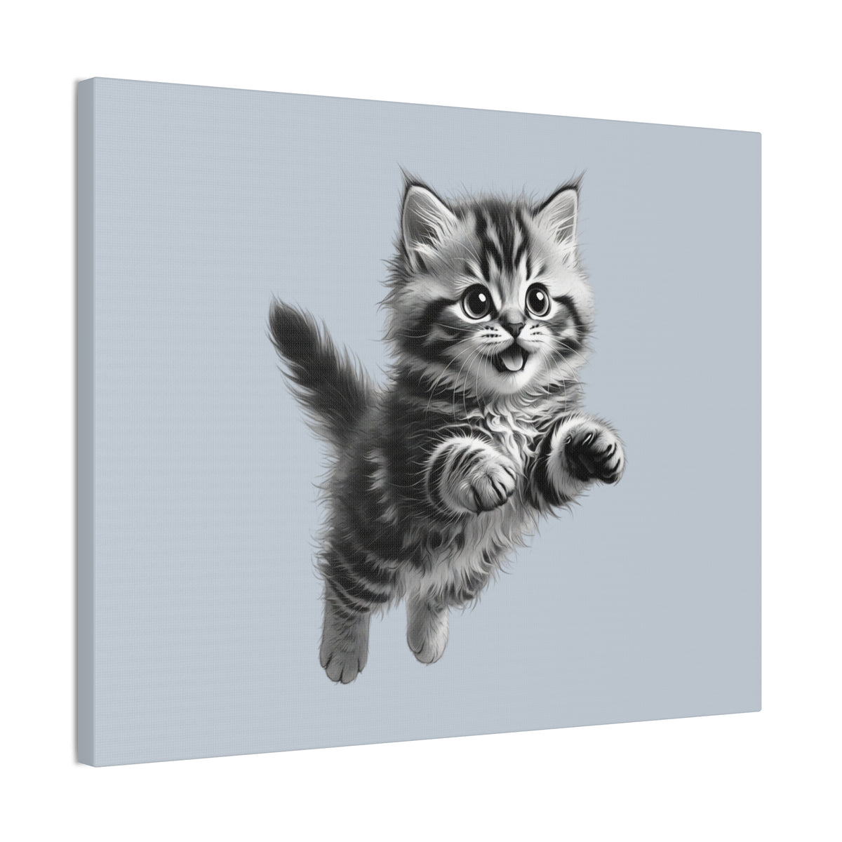 Playful tabby Kitten Canvas- Sage Collection- Bestie Best Decor Collection