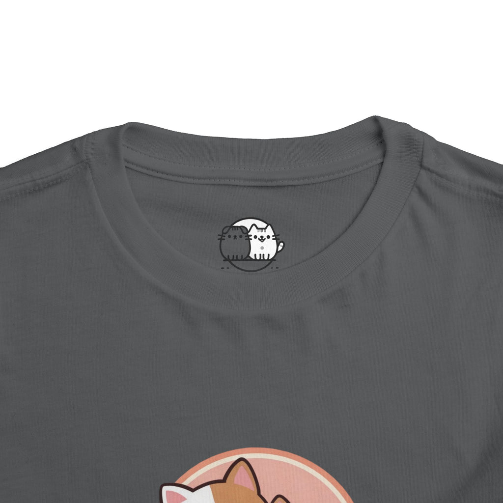 Kawaii Cats Peach Circle Toddler Tee | Atlanta Peach Back Print