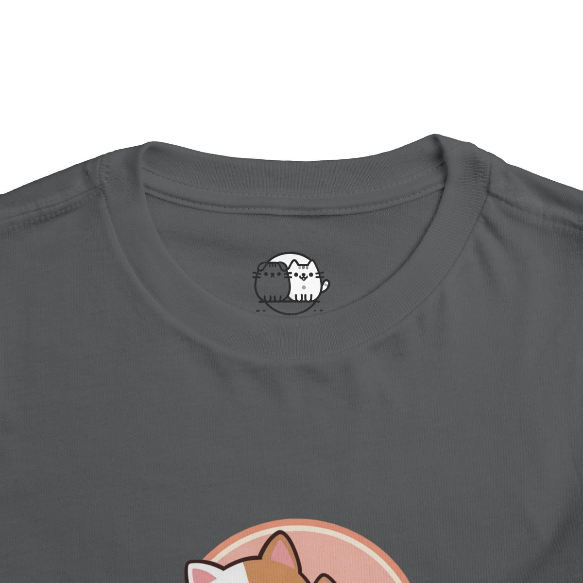 Kawaii Cats Peach Circle Toddler Tee | Atlanta Peach Back Print