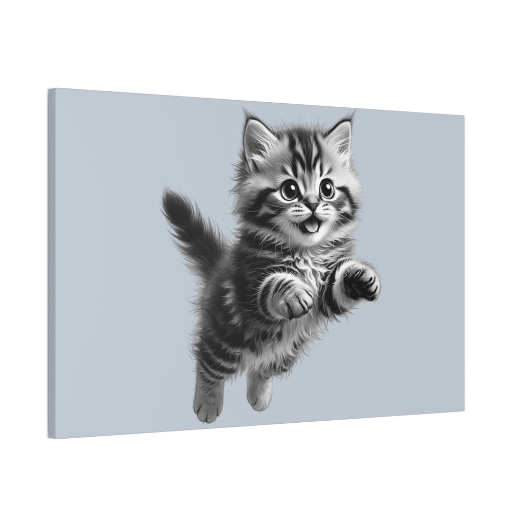 Playful tabby Kitten Canvas- Sage Collection- Bestie Best Decor Collection