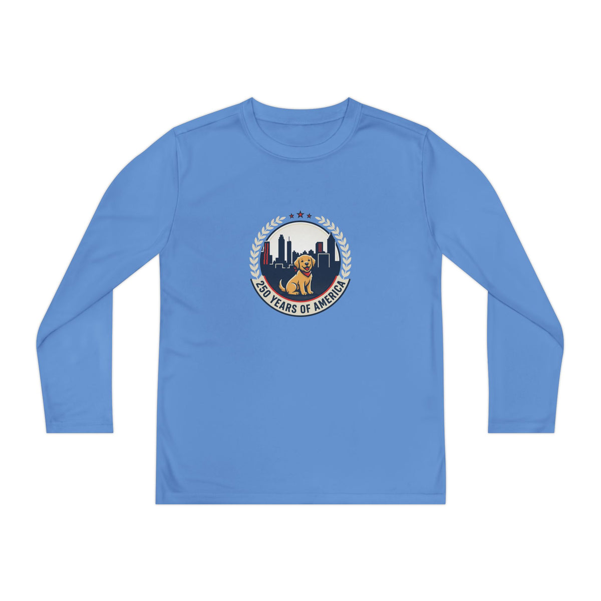 250 Years Celebration With Labrador in City Atlanta Skyline Tee | Youth Long Sleeve