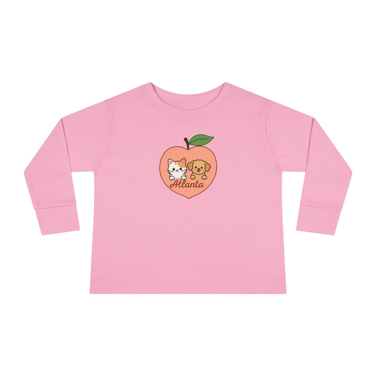 ATLANTA Peach Puppy and Kitten Toddler long sleeve tee | Cute Georgia design
