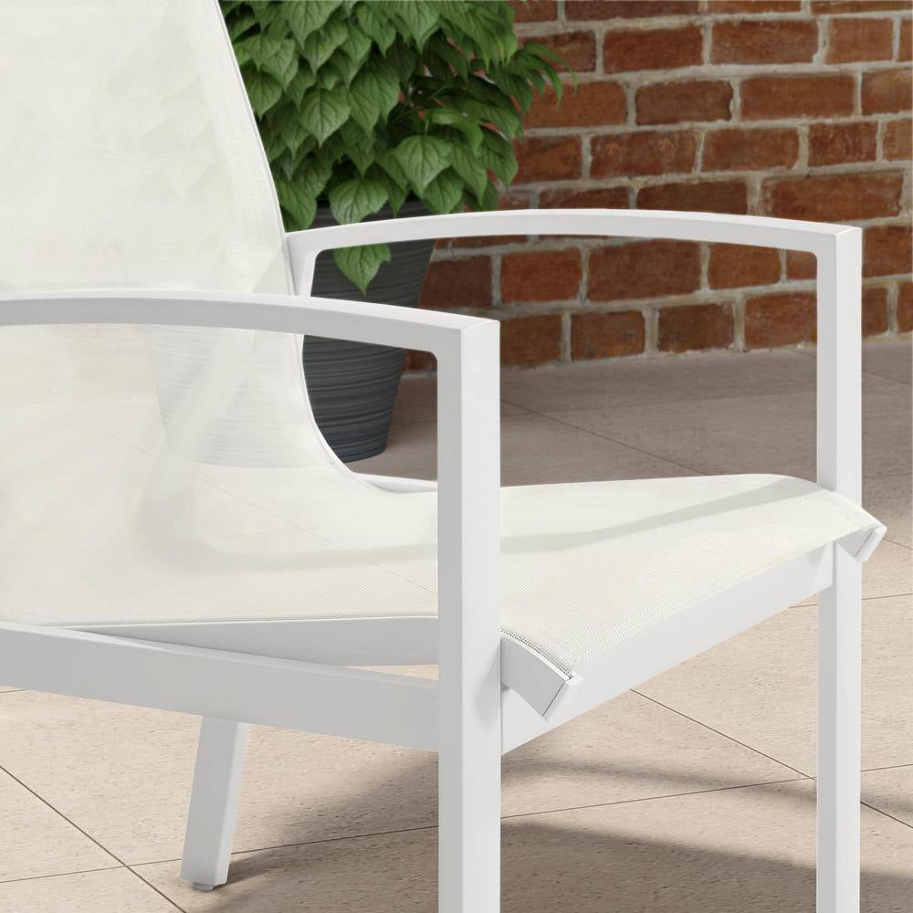 Cooper Springs White 5-Piece Aluminum Commercial Grade Sling Outdoor Dining Set