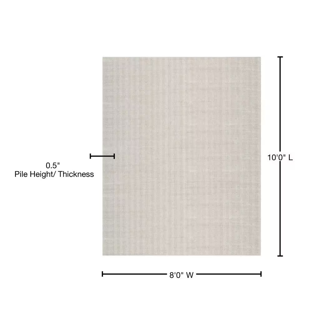 Marbella Silver 8 Ft. X 10 Ft. Chevron Area Rug