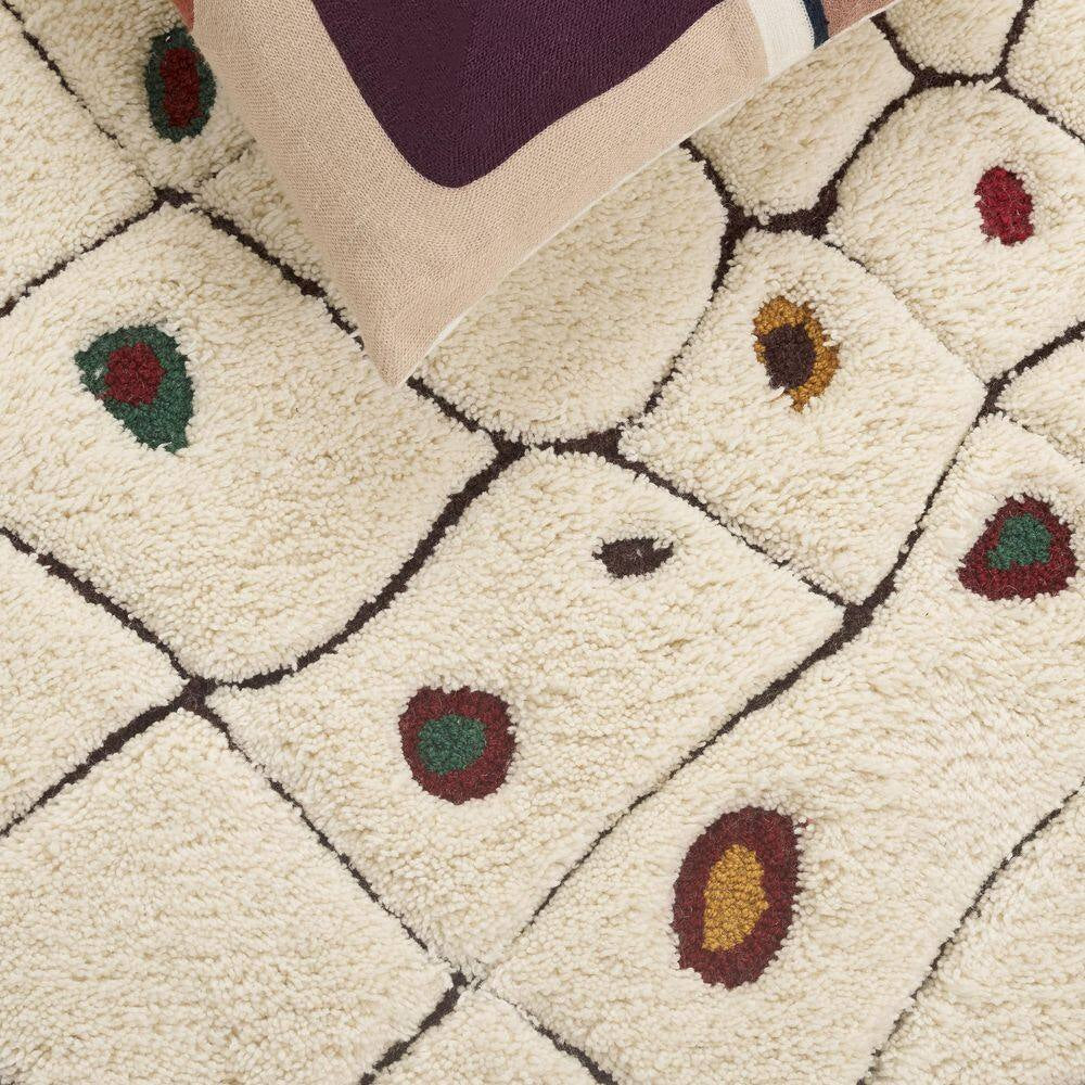 Casablanca Ivory/Red 3 Ft. X 5 Ft.High-Low Abstract Aztec Area Rug