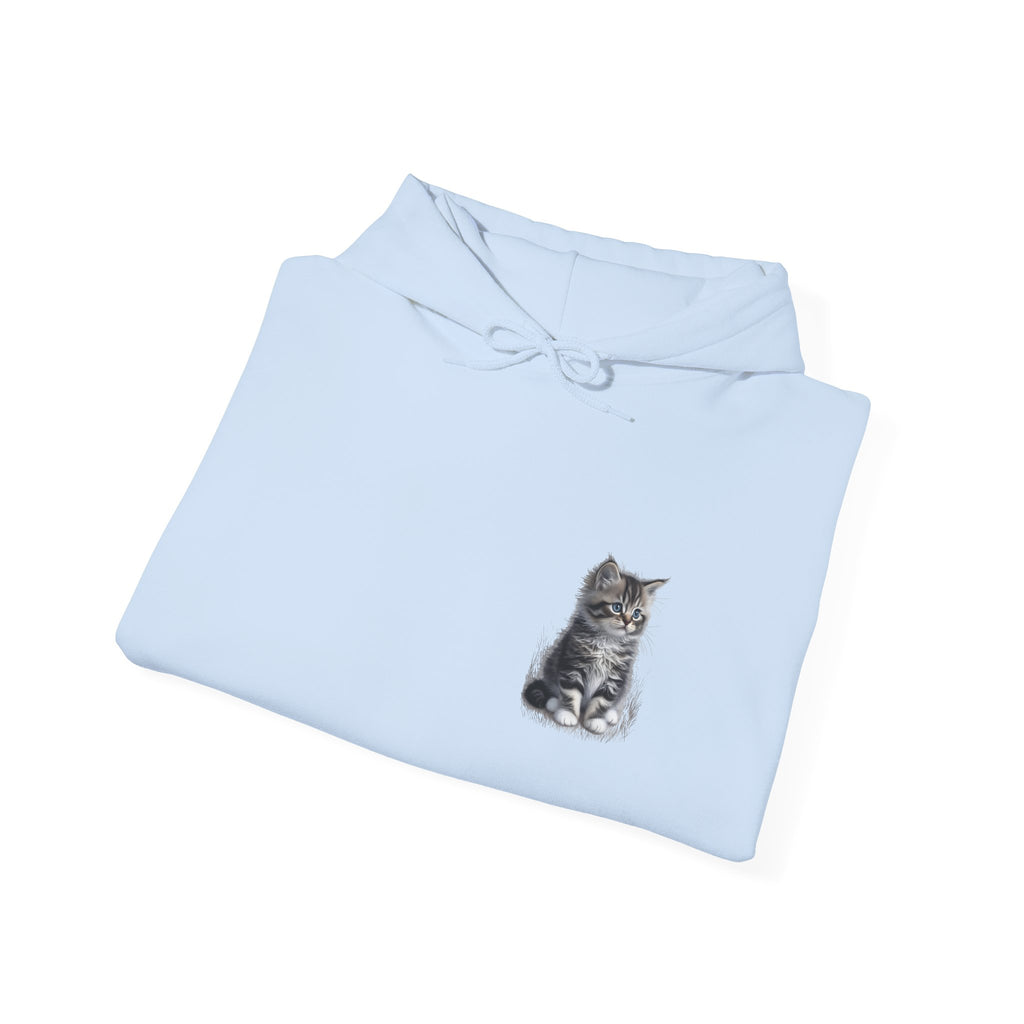 Fluffy Kitten Diego-Cat Lover Hoodie with Paw Print Design