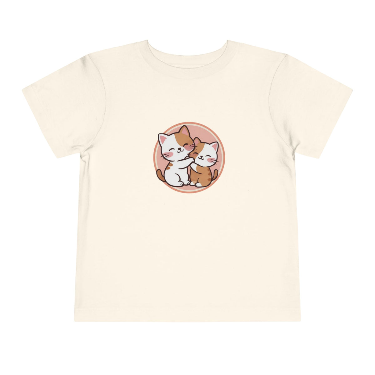 Kawaii Cats Peach Circle Toddler Tee | Atlanta Peach Back Print