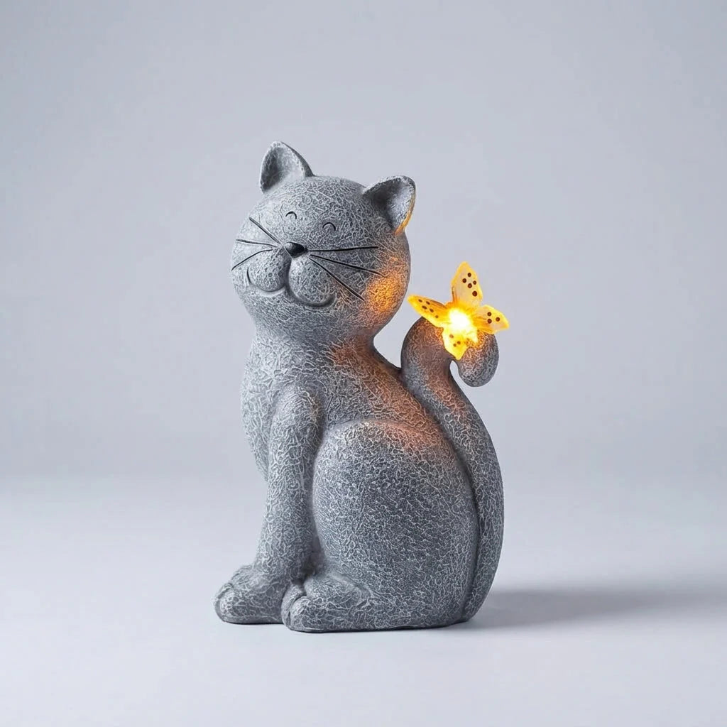 Solar Powered Garden Statue - Glimmerpaws