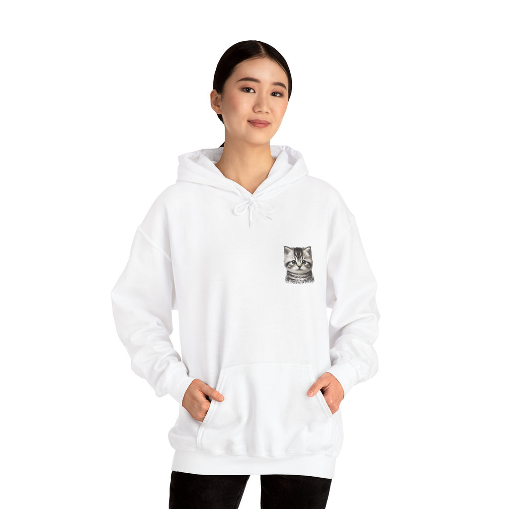 Proper Cat Portrait Illustration Hoodie | Small Chest Print, Bestie Best Collection