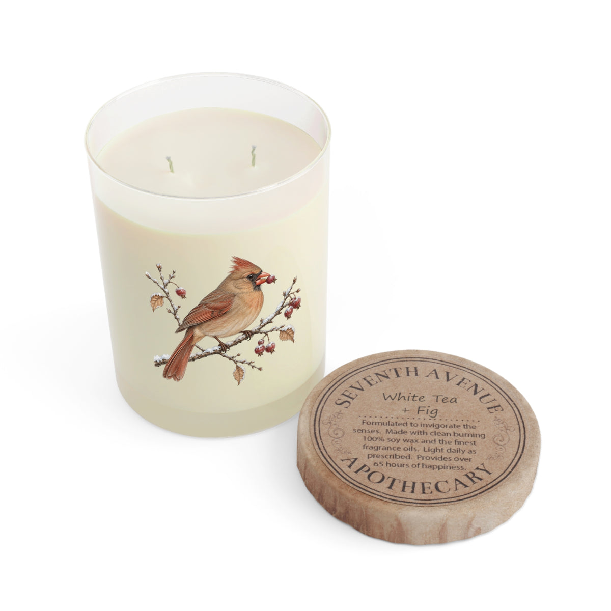 Cardinal Bird on a Snowy Branch Scented Candle