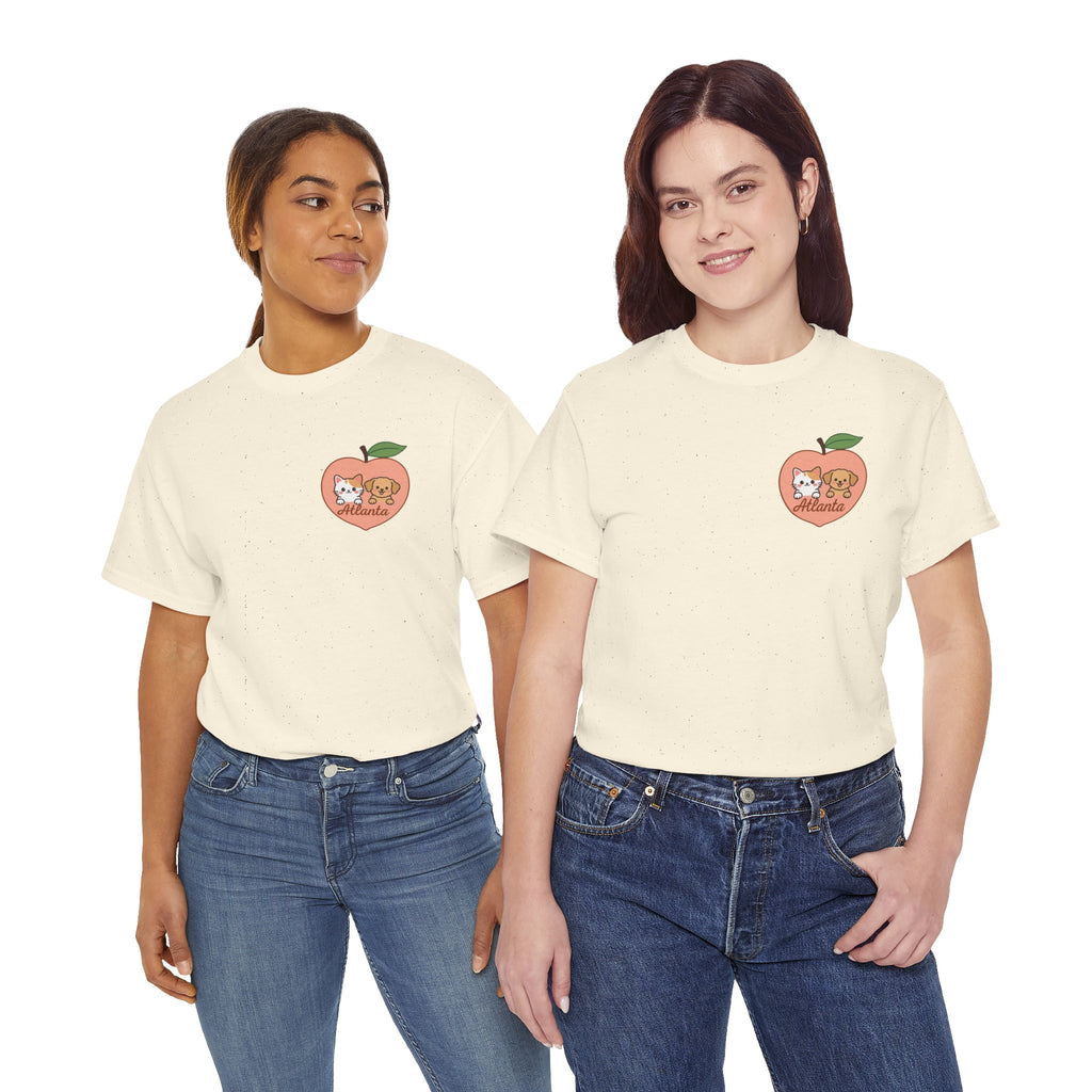 ATLANTA Peach Kitten & Doggie Tee | Cute GA Peach Illustration T-Shirt