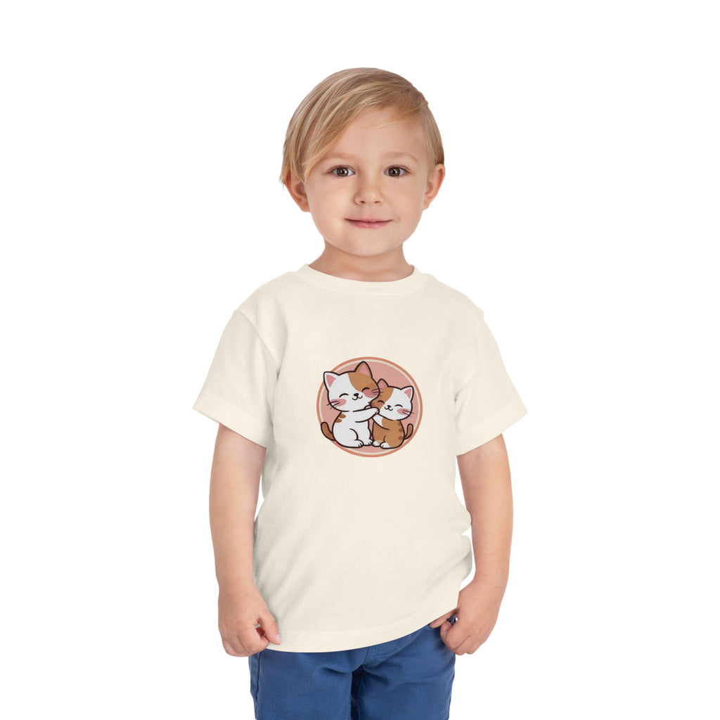 Kawaii Cats Peach Circle Toddler Tee | Atlanta Peach Back Print