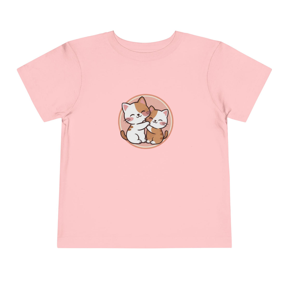 Kawaii Cats Peach Circle Toddler Tee | Atlanta Peach Back Print