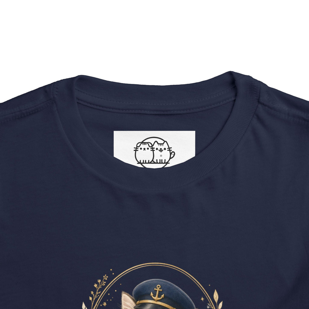 Little Officer Cat toddler tee | kitten captain illustration- Carmen Collection- Bestie Best Luxury Collection