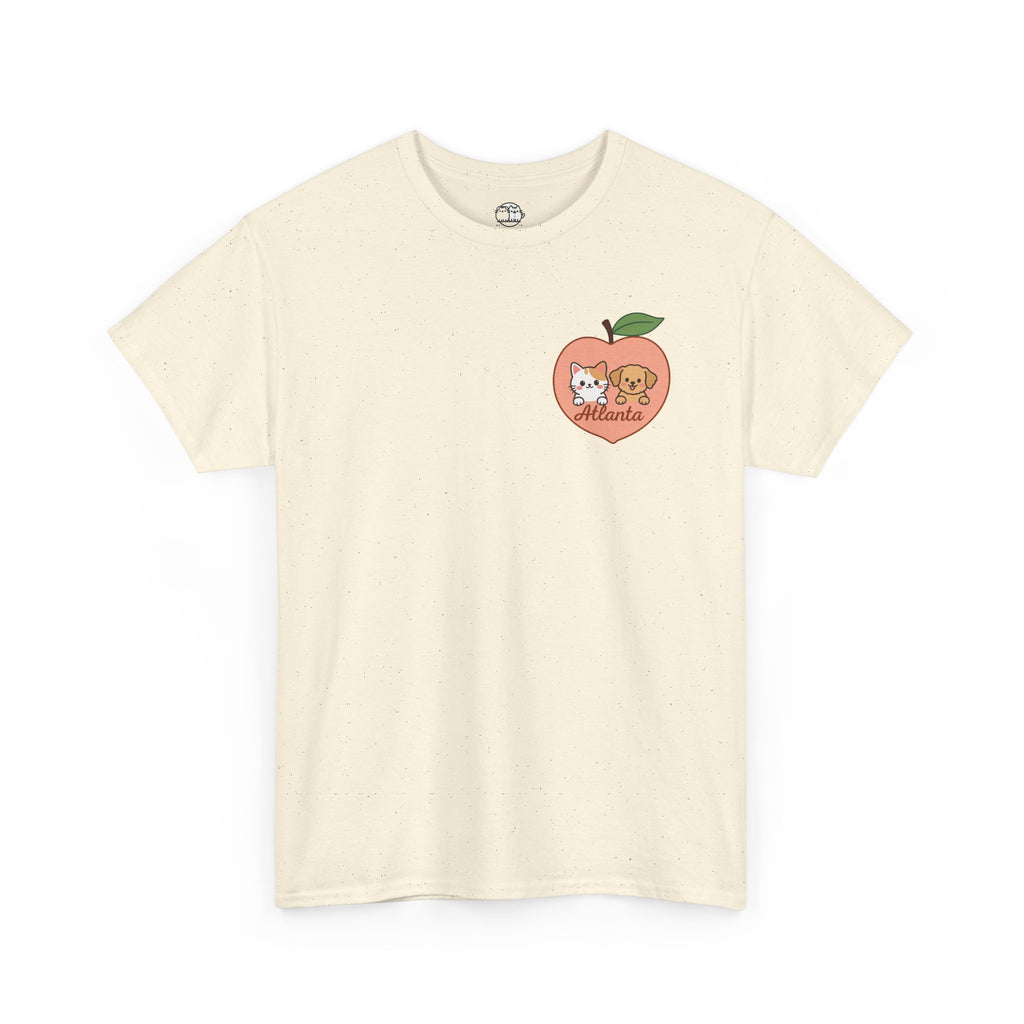 ATLANTA Peach Kitten & Doggie Tee | Cute GA Peach Illustration T-Shirt