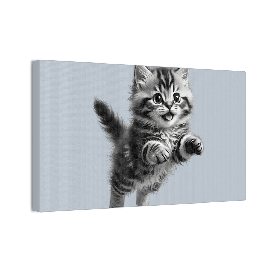 Playful tabby Kitten Canvas- Sage Collection- Bestie Best Decor Collection