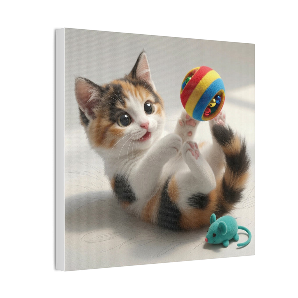 Playful Calico Kitten Canvas- Nursery Decor- Baby & Kids room Decor- Gloria Collection