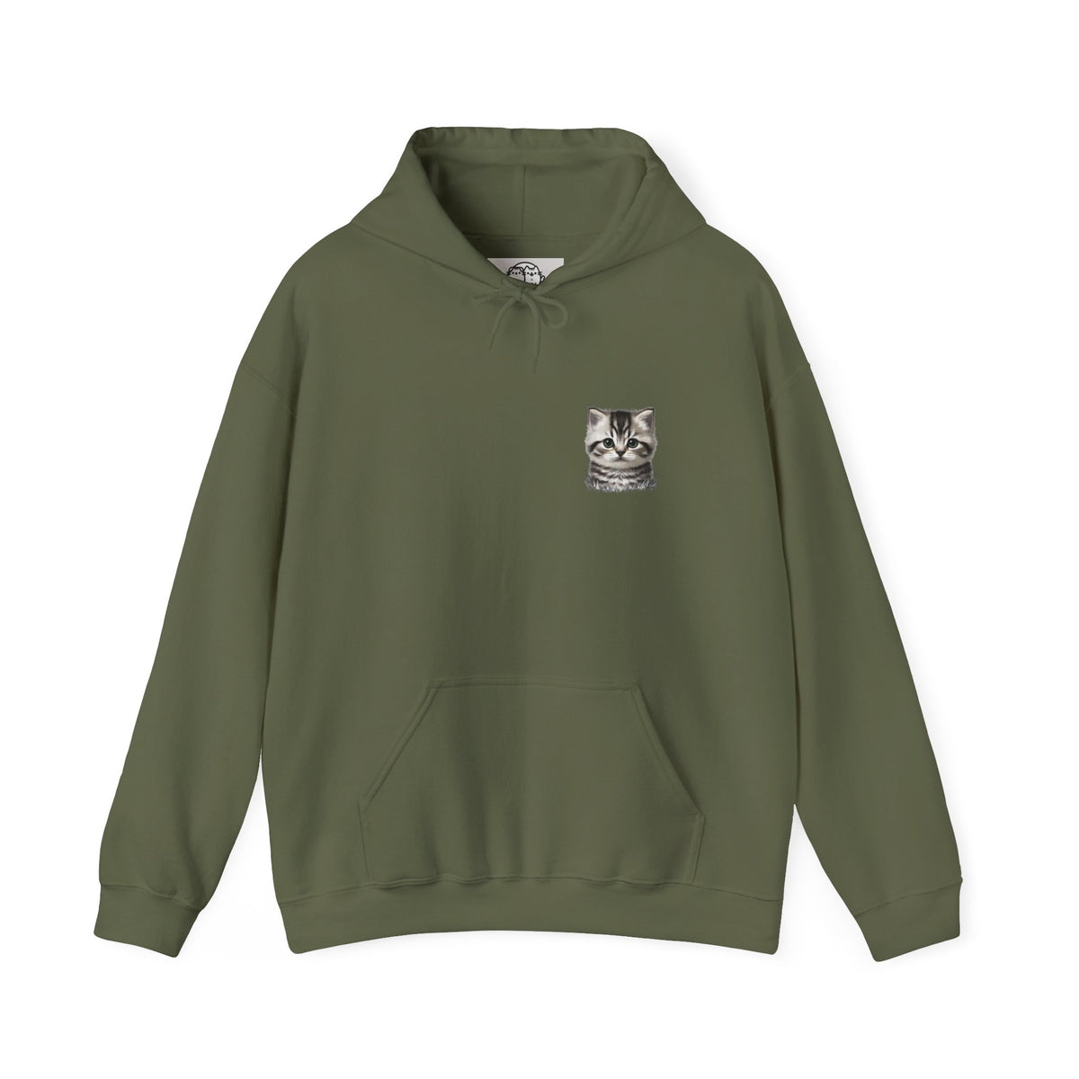 Proper Cat Portrait Illustration Hoodie | Small Chest Print, Bestie Best Collection