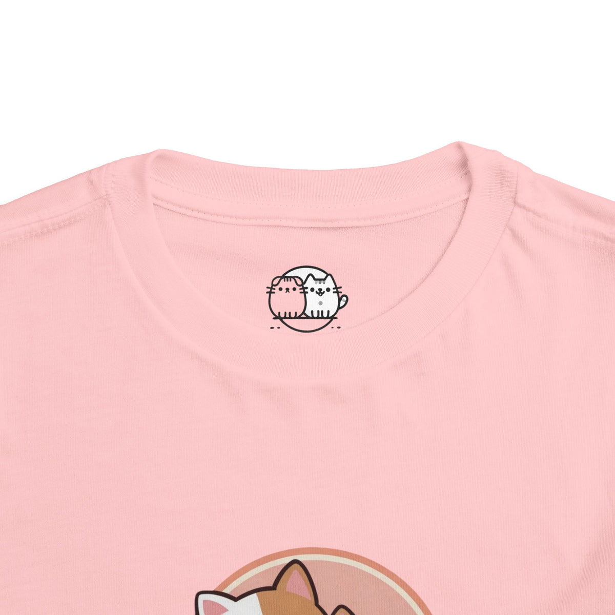 Kawaii Cats Peach Circle Toddler Tee | Atlanta Peach Back Print