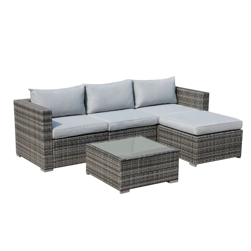 Abler Wicker 3 - Person Modular Patio Conversation Set with Cushions