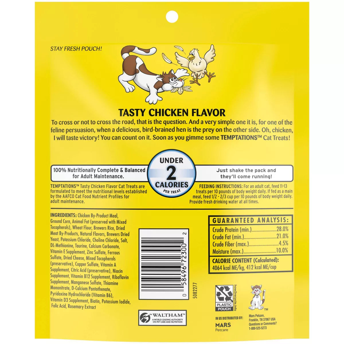 Temptations Classic Tasty Chicken Flavor Crunchy Cat Treats - 6.3Oz