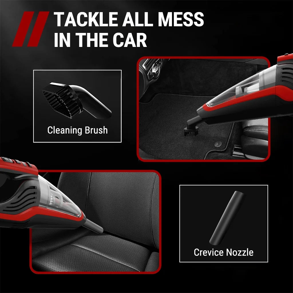 Cordless Handheld Vacuum, Car Vacuum Cleaner Rechargeable with Motorized Brush, Powerful Stair Vacuum