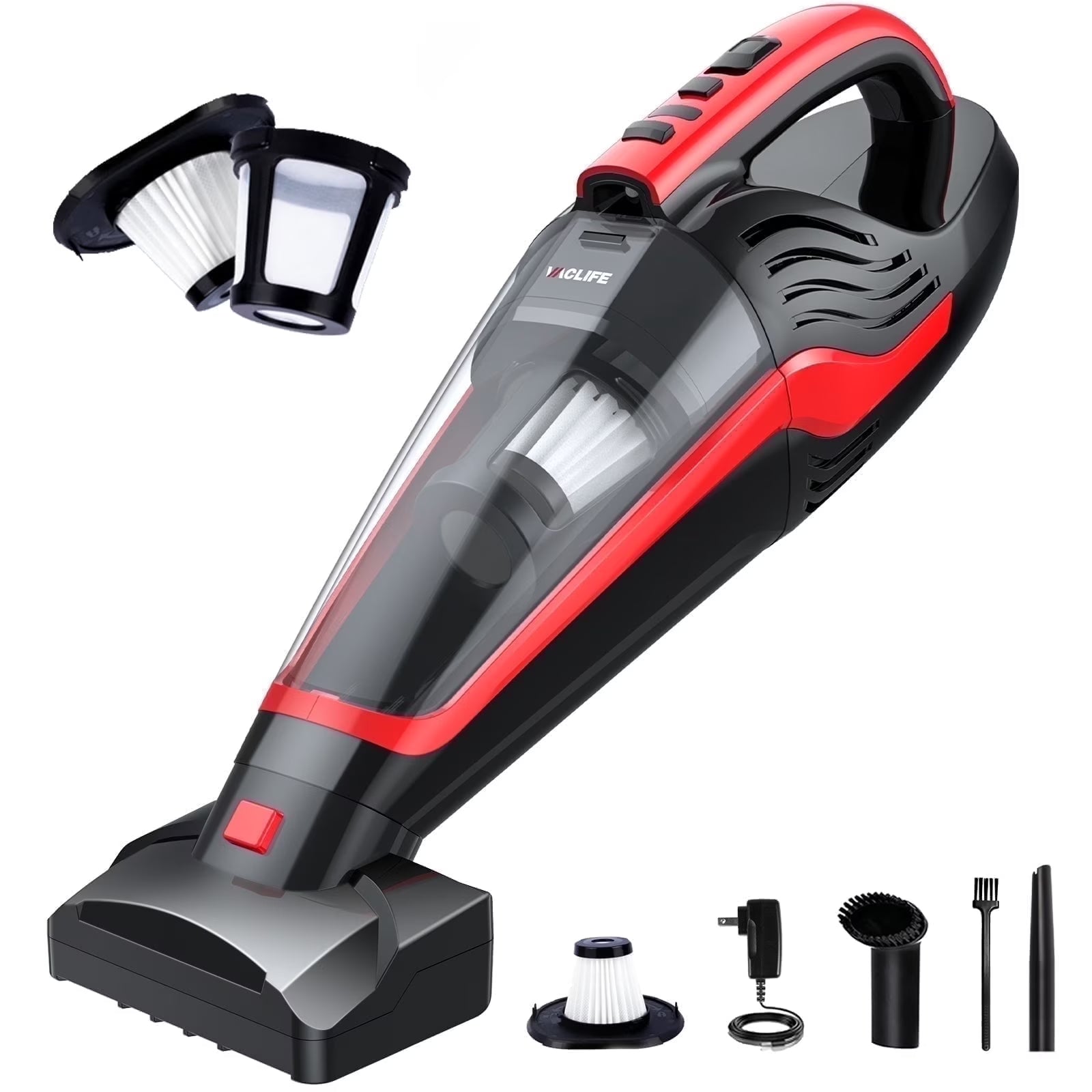 Cordless Handheld Vacuum, Car Vacuum Cleaner Rechargeable with Motorized Brush, Powerful Stair Vacuum