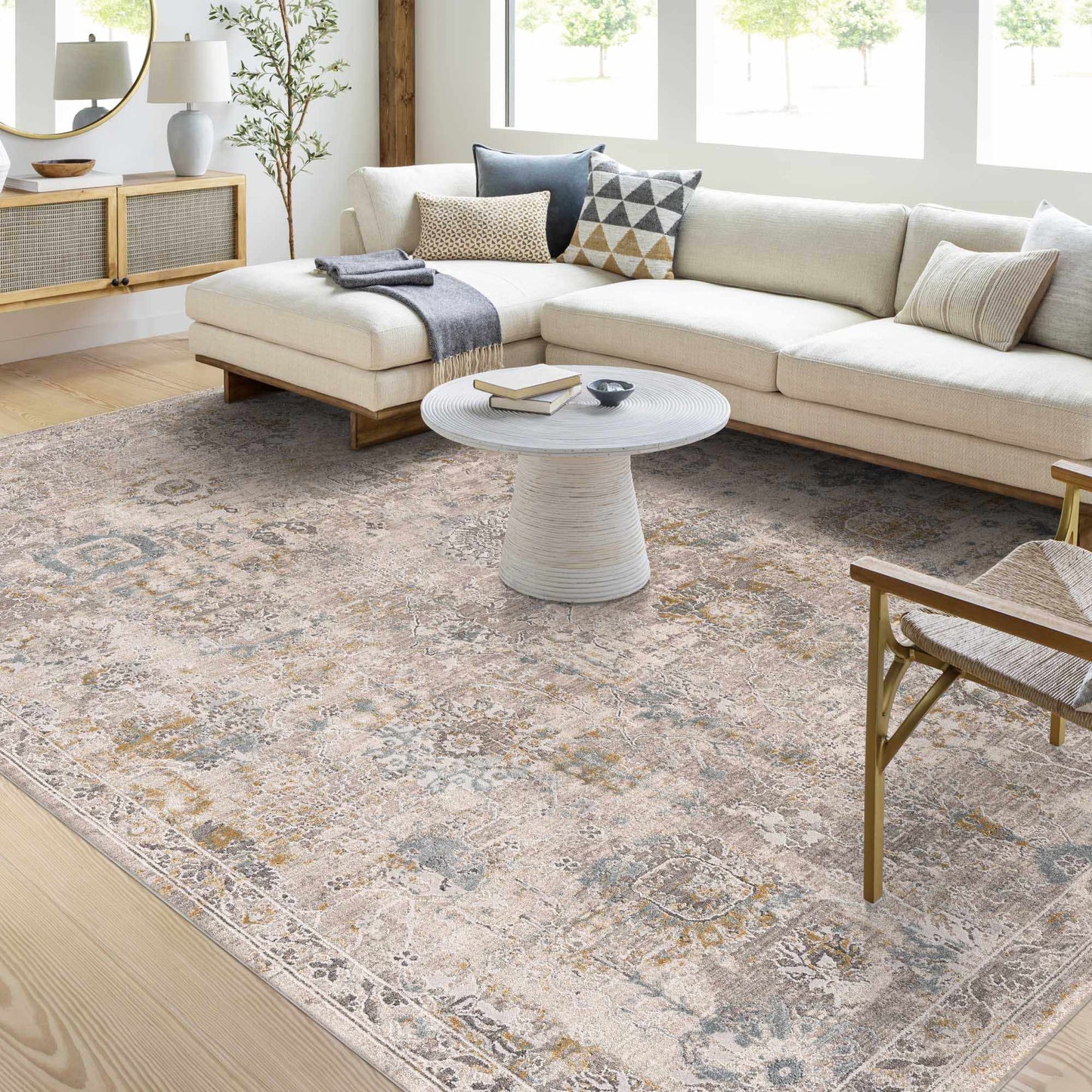 Alroy Textured Rug with Fringes