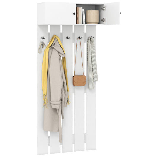 Entryway Wall Coat Rack Wall Mounted Coat Clothes Rack-Rustic Brown
