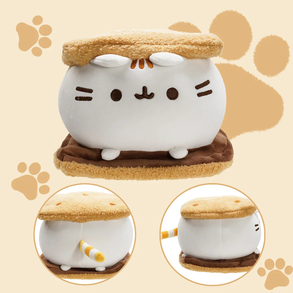 NNEOBA Valentines Cookie Fat Cat Plush Pillow-1
