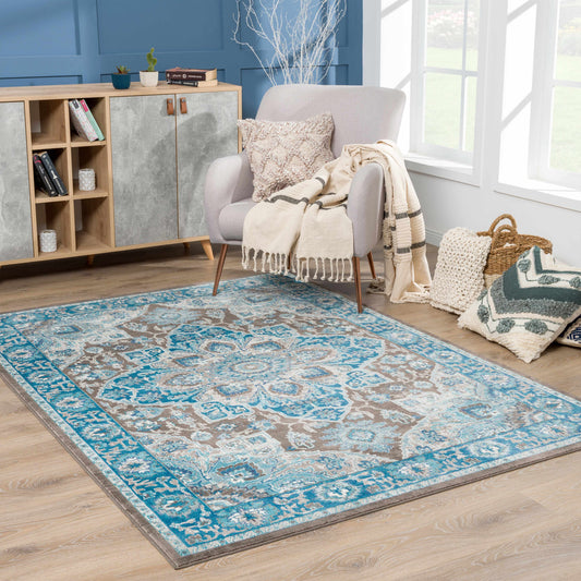 Mardin Turquoise Area Rug - Clearance